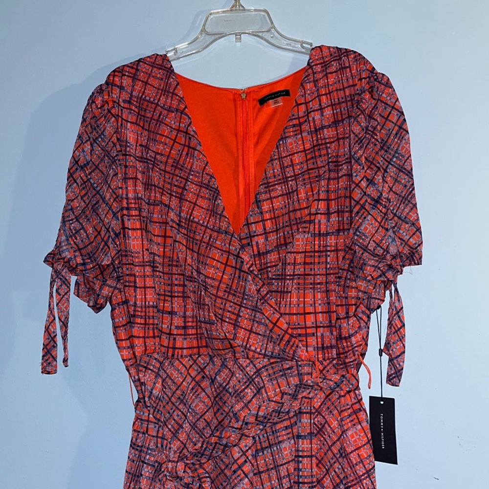 NWT Tommy Hilfiger Orange Blue Stripe Print Plus size dress size 22
